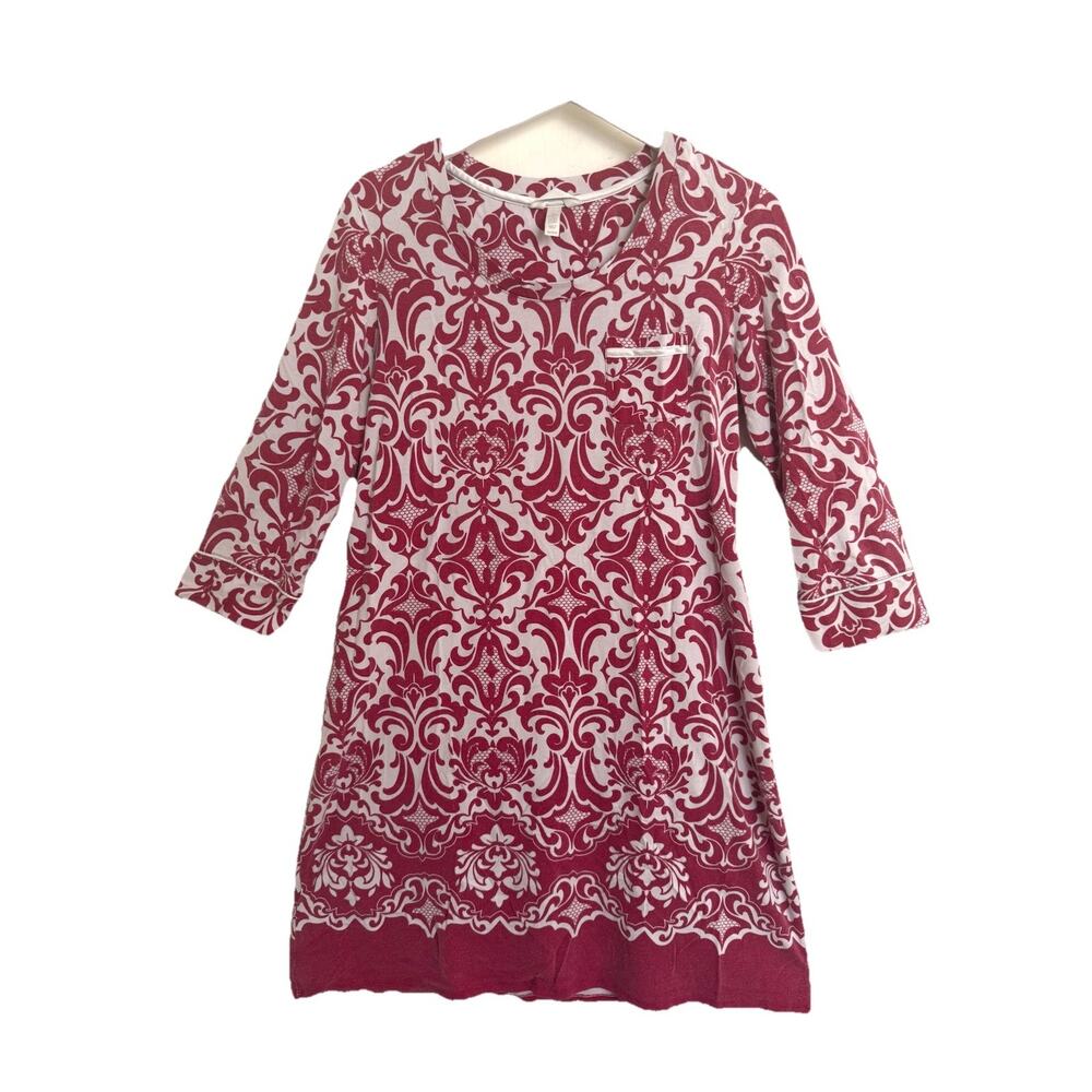 Soma Intimates‎ Nightgown Sz M Pocket 3/4 Sleeve Lounge Wear Dress Batik Print